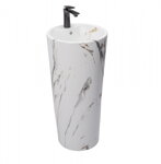 Rea BLANKA MARBLE MATT UMÝVADLO VOĽNE STOJACE, 40 cm, marble keramické REA-U8704