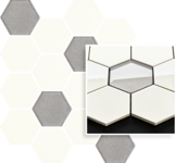 Paradyz Univerzálna MOZAIKA BIANCO HEXAGON MIX 22X25,5 mozaika