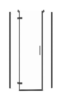 Cersanit JOTA PÄŤUHOLNÍKOVÝ SPRCHOVÝ KÚT 80x80x195, ľavý, čierny profil, sklo číre S160-014