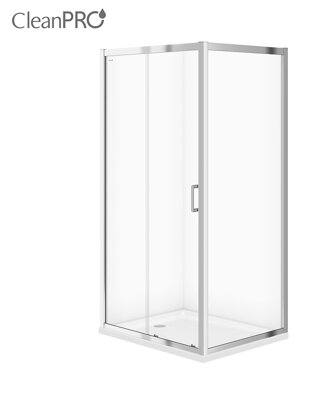Cersanit ARTECO OBDĹŽNIKOVÝ SPRCHOVÝ KÚT 100x190 posuvné dvere, chróm, sklo číre S157-011
