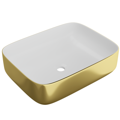 LaVita GALES/GALERA GOLD/WHITE UMÝVADLO NA DOSKU 50,5 cm, zlaté/biele keramické