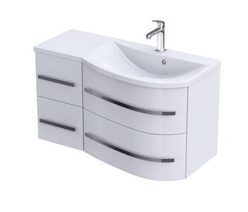 Oristo OPAL SKRINKA POD UMÝVADLO 90 cm, pravá, biela lesklá OR30-SD4S-90-1-P