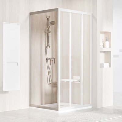 Ravak SPRCHOVÁ PEVNÁ STENA APSS-80 198 satin + transparent ku sprchovým dverám 94040UR2Z1