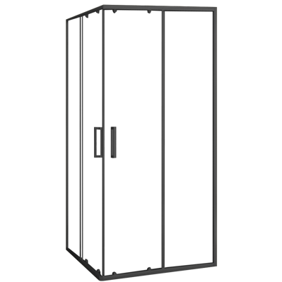 Rea CITY BLACK ŠTVORCOVÝ SPRCHOVÝ KÚT 80x80, čierny, sklo číre REA-K6448