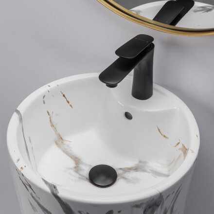 Rea BLANKA MARBLE MATT UMÝVADLO VOĽNE STOJACE, 40 cm, marble keramické REA-U8704