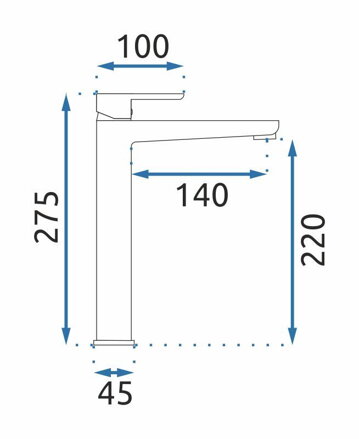 Rea ORIX BATÉRIA UMÝVADLOVÁ VYSOKÁ, 270 mm, chróm REA-B7778