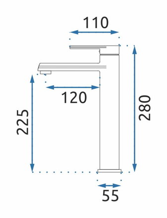 Rea BUZZ UMÝVADLOVÁ BATÉRIA 280 mm, čierna matná REA-B6921