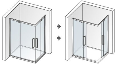 Aquatek ADMIRAL R14 OBDĹŽNIKOVÝ SPRCHOVÝ KÚT 100x80, ľavý, sklo číre
