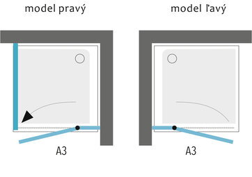 Aquatek BETTER A3 ŠTVORCOVÝ SPRCHOVÝ KÚT 90x90, ľavý, sklo číre