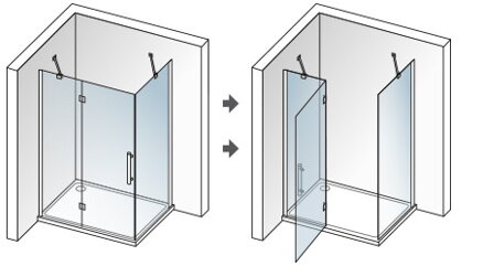 Aquatek BETTER R13 OBDĹŽNIKOVÝ SPRCHOVÝ KÚT 100x80, ľavý, sklo číre