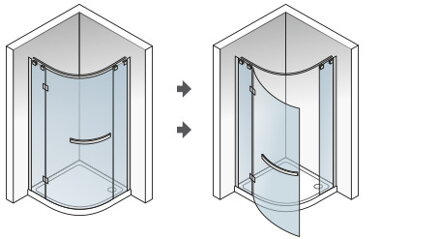 Aquatek CRYSTAL S3 ŠTVRŤ-KRUHOVÝ SPRCHOVÝ KÚT 90x90, sklo číre
