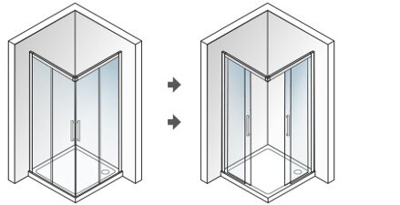 Aquatek DYNAMIC A4 ŠTVORCOVÝ SPRCHOVÝ KÚT 100x100, sklo grapé