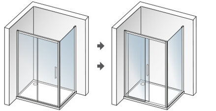 Aquatek DYNAMIC R23 OBDĹŽNIKOVÝ SPRCHOVÝ KÚT 120x80, ľavý, sklo číre