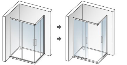 Aquatek DYNAMIC R14 OBDĹŽNIKOVÝ SPRCHOVÝ KÚT 100x80, ľavý, sklo číre