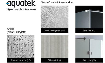 Aquatek GLASS B1 75 SPRCHOVÉ DVERE, sklo číre