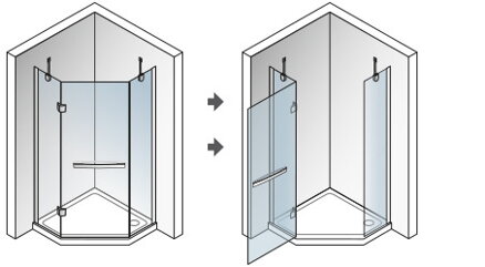 Aquatek EXTRA P3 PÄŤUHOLNÍKOVÝ SPRCHOVÝ KÚT 90x90, sklo frost