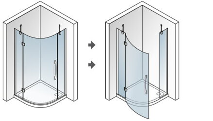 Aquatek EXTRA S5 ŠTVRŤ-KRUHOVÝ SPRCHOVÝ KÚT 90x90, sklo frost