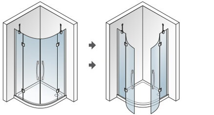 Aquatek EXTRA S7 ŠTVRŤ-KRUHOVÝ SPRCHOVÝ KÚT 90x90, sklo frost