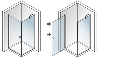 Aquatek GLASS A1 ŠTVORCOVÝ SPRCHOVÝ KÚT 80x80, sklo frost
