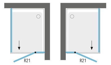 Aquatek GLASS R21 OBDĹŽNIKOVÝ SPRCHOVÝ KÚT 120x80, sklo číre