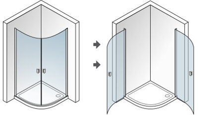 Aquatek GLASS S2 ŠTVRŤ-KRUHOVÝ SPRCHOVÝ KÚT 90x90, sklo frost