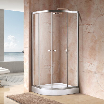 Aquatek HOLIDAY S4 ŠTVRŤ-KRUHOVÝ SPRCHOVÝ KÚT 90x90, sklo číre