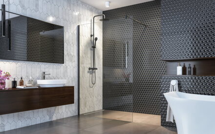 Aquatek OASIS BLACK ROZPERNÁ TYČKA T4 120 rovná hranatá, čierna matná