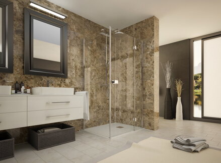 Aquatek SMART R33 OBDĹŽNIKOVÝ SPRCHOVÝ KÚT 120x90, ľavý, sklo číre
