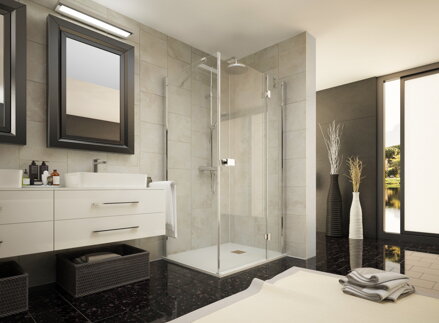 Aquatek SMART R33 OBDĹŽNIKOVÝ SPRCHOVÝ KÚT 120x90, ľavý, sklo číre