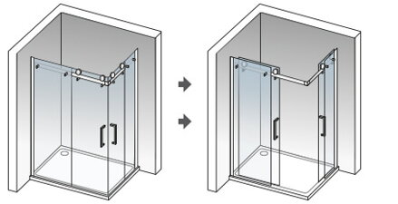 Aquatek TEKNO R14 OBDĹŽNIKOVÝ SPRCHOVÝ KÚT 100x80, sklo číre