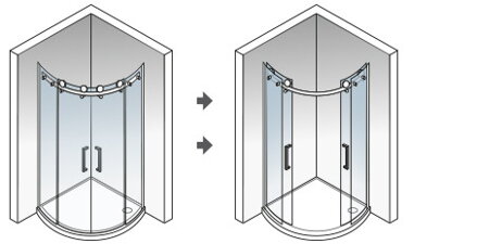 Aquatek TEKNO S04 ŠTVRŤ-KRUHOVÝ SPRCHOVÝ KÚT 90x90, sklo číre