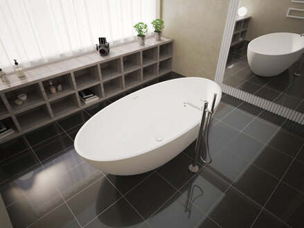 Aquatek NANCY 180 VAŇA VOĽNE STOJACA biela z tvrdeného liateho kameňa