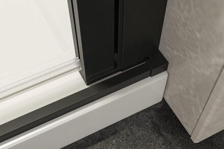 Aquatek YES BLACK B2 90 SPRCHOVÉ DVERE, čierne sklo číre