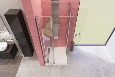 Aquatek YES A4 ŠTVORCOVÝ SPRCHOVÝ KÚT 90x90, chróm sklo grapé