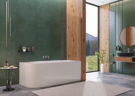 Aquatek YES L1 80 VAŇOVÁ ZASTENA, chróm sklo číre