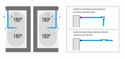 Aquatek YES L2 80 VAŇOVÁ ZASTENA, chróm sklo číre