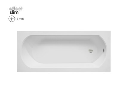 Besco INTRICA SLIM 160 VAŇA OBDĹŽNIKOVÁ 160x75, biela sanitárny akrylát WAIN-160-SL