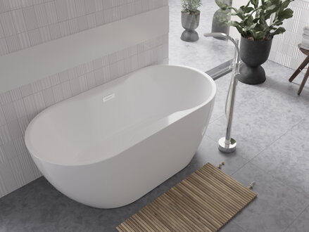 Besco NAVIA 150 VAŇA VOĽNE STOJACA 150x80 biela sanitárny akrylát WAS-150-N