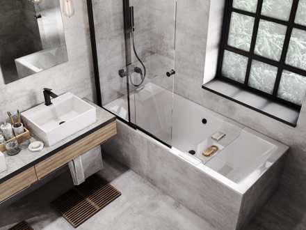 Besco QUADRO SLIM 190 VAŇA OBDĹŽNIKOVÁ 190x90, biela sanitárny akrylát WAQ-190-SL