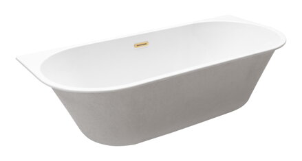 Besco VICA SLIM+ 150 VAŇA ASYMETRICKÁ 150x80 s prepadom, biela sanitárny akrylát, klik-klak chróm WAVS-150-S+