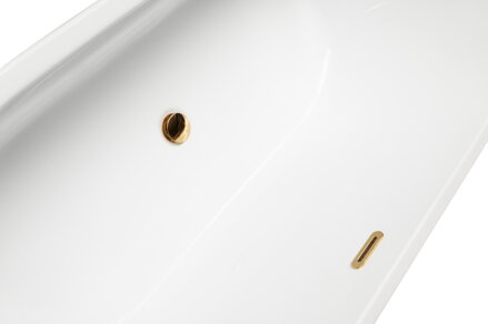 Besco VICA SLIM+ 150 VAŇA ASYMETRICKÁ 150x80 s prepadom, biela sanitárny akrylát, klik-klak chróm WAVS-150-S+