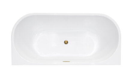 Besco VICA NEW 160 VAŇA VOĽNE STOJACA 160x80, biela sanitárny akrylát, prepad slim klik-klak biely WAS-160VNBI