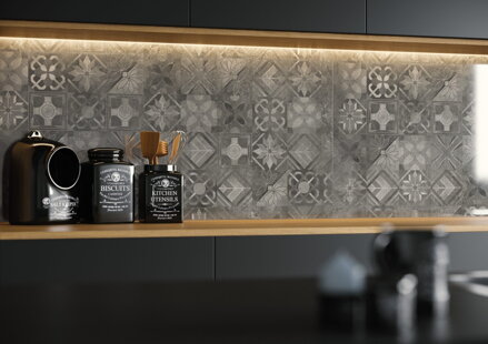 Cerrad SOFTCEMENT GRAFIT DECOR PATCHWORK MAT REKT. 59,7x59,7 dlažba Cerrad SOFTCEMENT GRAFIT DECOR PATCHWORK MAT REKT. 59,7x59,7 dlažba