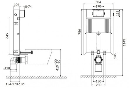 Cersanit SET WC podomietkový rám kombifix + tlačidlo pre podomietkový systém Button pnuematic, biele sklo S97-052+S97-055