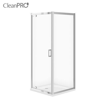Cersanit ARTECO ŠTVORCOVÝ SPRCHOVÝ KÚT 80x80, chróm, sklo číre S157-009