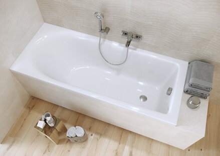 Cersanit FLAVIA 160x70 VAŇA OBDĹŽNIKOVÁ akrylátová + nožičky, biela S301-106