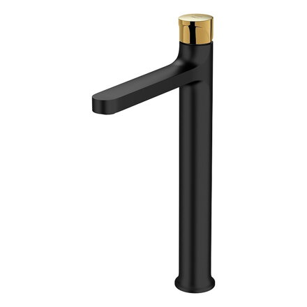 Cersanit INVERTO BATÉRIA UMÝVADLOVÁ VYSOKÁ 323 mm, čierna/zlatá páčka S951-303