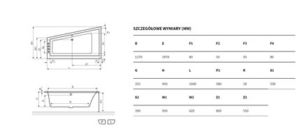 Excellent M-SFERA SLIM VAŇA ASYMETRICKÁ 160x95 ľavá, biela akrylátová WAEX.MSL16WHS