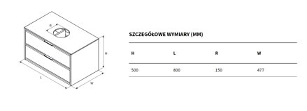 Excellent TUTO SKRINKA POD UMÝVADLO 80 cm, 2 zásuvky, sivá/dub MLEX.0104.800.GRBL