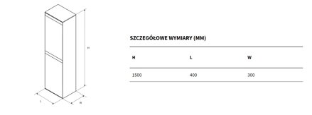 Excellent FINLI SKRINKA VYSOKÁ BOČNÁ 40 cm, biela lesklá MLEX.1201.400.WHWH